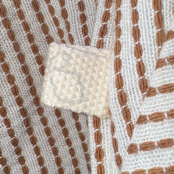 Lofty style Striped Wide-Leg Pants with Tassels handmade in Brazil. Size M beige - Picture 6 of 15